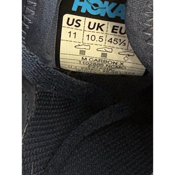 Hoka One One Men's Carbon X Nimbus Cloud/Moroccan Blue Running Shoes Size 11 US - Picture 7 of 8